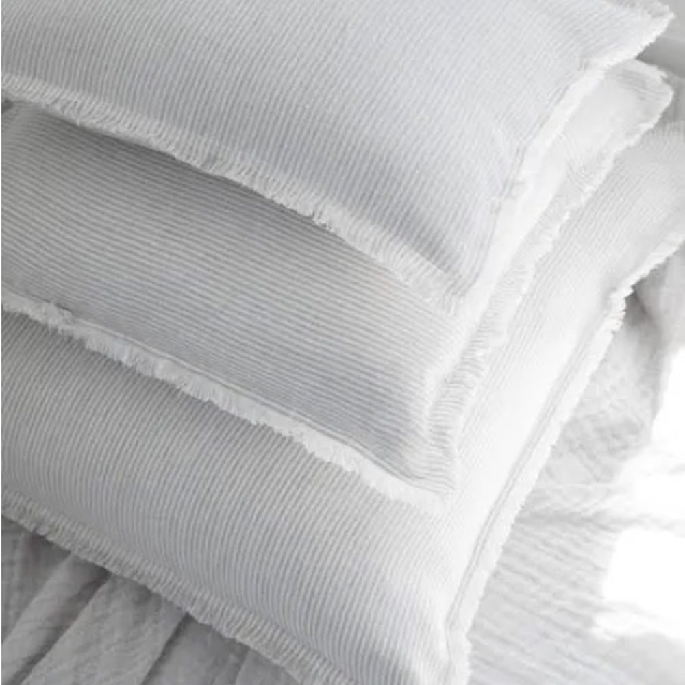 Luxury Linen Grey Pinstripe Pillow